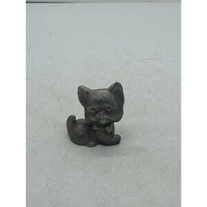 Vintage Preisner Pewter Kitty Cat Kitten Miniature Figurine
